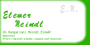 elemer meindl business card